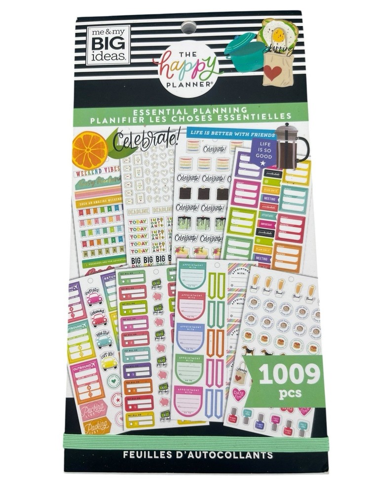 The Happy Planner Me & My Big Ideas CELEBRATE Edition 1009 Stickers Essential
