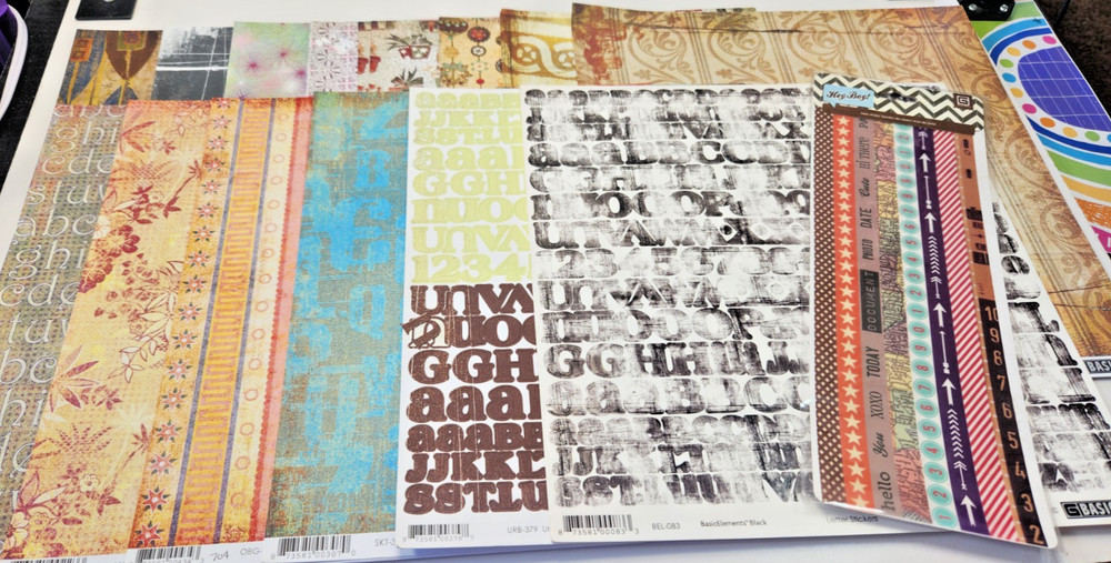 BASIC GREY ‘OBSCURE’ PAPER LOT PLUS MORE BASICGREY SCRAPBOOK PAPER JOURNALING