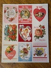 Vintage Victorian Style Valentine Be Mine Stickers ~ Eureka ~ 1 Sheet/9 Stickers