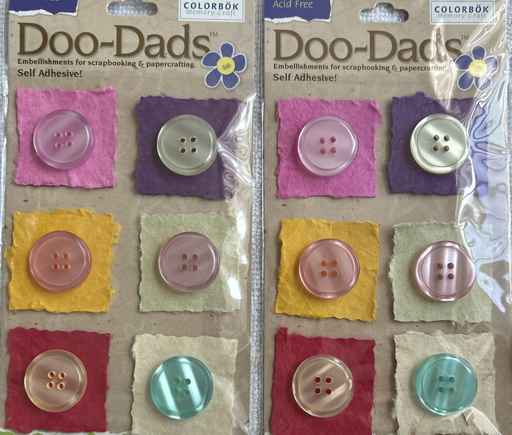 Self Adhesive Doo-Dads 2/Pk Scrapbooking crafting Embellishments Pastel Button
