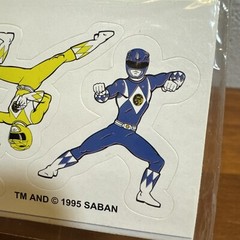 Vintage Power Rangers Stickers Sheet 1995 Saban Paper Art Mighty Morphin