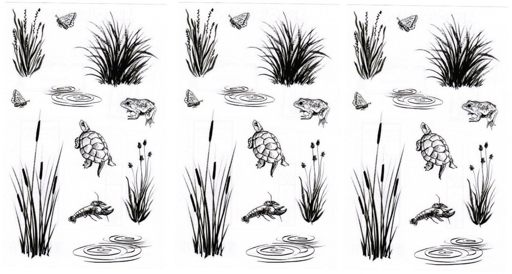 Mrs. Grossman’s Brush MARSH Life Nature Pen & Ink Scrapbook Stickers 3 Sheets