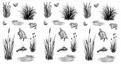 Mrs. Grossman’s Brush MARSH Life Nature Pen & Ink Scrapbook Stickers 3 Sheets
