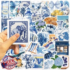 ZOLAREIN Blue Coastal Stickers, 50 PCS