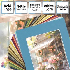 Photo Mat Board 11×14 for 8×10 Pictures – 4-ply Acid Free Mixed Color Mats