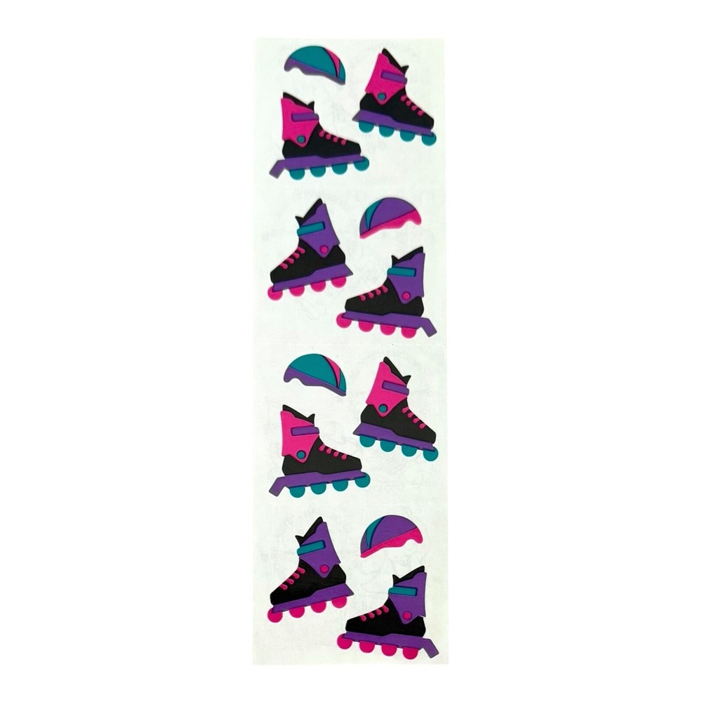Mrs. Grossman’s Stickers 1 Strip Roller Blades Helmets Pink VTG 1994 Retired