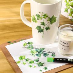 Botanical Leaf PET Stickers Set, 120PCS Transparent Plant Ephemera for Scrapbook