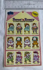Vtg 1980s Sweet & Scenty Scratch and Sniff Rose Scented Stickers Dolls Girls