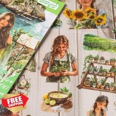YagCu Spring Stickers for Journaling, 200Pcs Large Size Season Junk Journal S…
