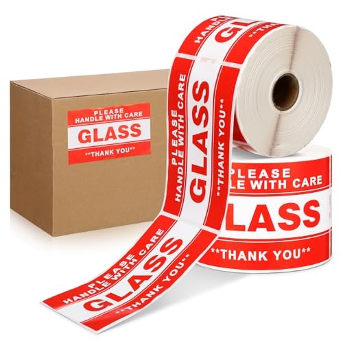 3×5 Inch 500 Pcs Handle with Care Thank You Glass Stickers Fragile Glass