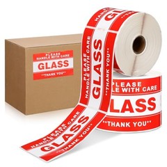 3×5 Inch 500 Pcs Handle with Care Thank You Glass Stickers Fragile Glass