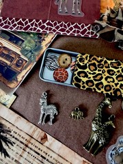 104 Pc Vintage Safari Junk Journal Kit African Wildlife Maps Tags Ephemera Set