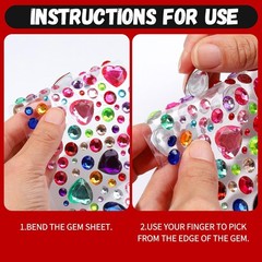 YGDZ Glitter Foam Stickers Set, Colorful Self Adhesive Stars Heart Gems Sticker