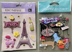 Large Lot PARIS Scrapbook Stickers, Paper Stack, Metal Brads & More! Jolee’s Etc