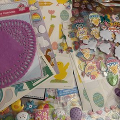 Easter Spring Scrapbooking Crafting Lot Hundreds Stickers Ribbon Misc Tons