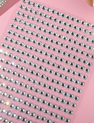 CraftbuddyUS 750pc x 3mm CLEAR (30 stripes) Stick On Round Rhinestone Gems,DIY