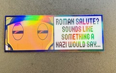 GI Robot Roman Salute Holographic Sticker