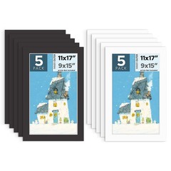 10 Pack PreCut 11×17 Picture Mats For 9×15 Photo Prints Bevel Cut 4Ply