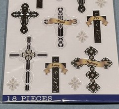 EK Success Sticko 18 Pc Inspirational Words & Crosses Themed Stickers