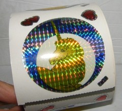 10 Vtg 80s UNICORN Foiled Prism Sticker Celestial Moon Star Heart Holographic 3″