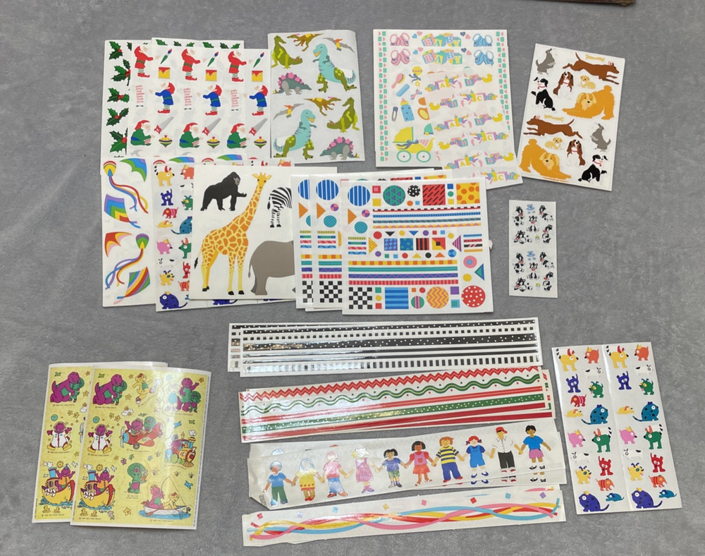 Vtg 90s Sticker Lot Mrs Grossmans Sandy Lion Barney