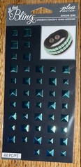 Jolees Bling Blue/Green Teal Studs Squares Craft Wedding Card Scrapbook Stickers