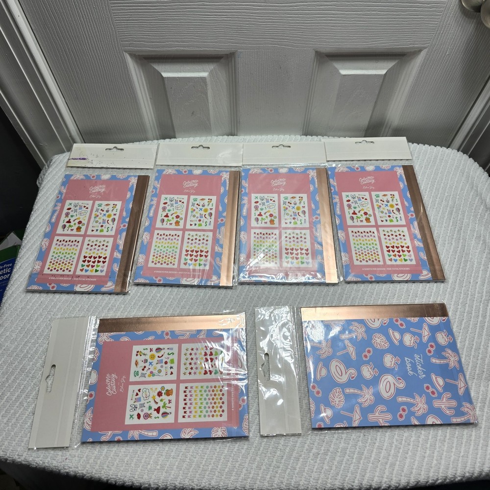 Color Me Courtney for Blue Sky Sticker Book Scrap Planner Stickers 16 Sheets