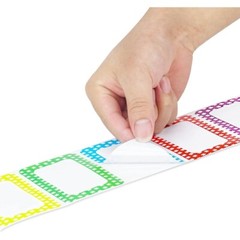 Vibrant Star Pattern Name Tag Stickers Classroom Events & Labeling Set of 200 US