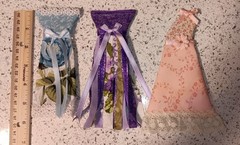 Lot Of 3 Handmade Dresses For Junk Journals scrapbooks shadow boxes Ornaments