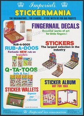 IMPERIAL Stickermania – Original 1983 Trade AD / poster_ Sticker promo _ tattoos