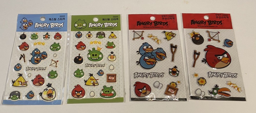 Angry Birds Stickers New Sealed ,4 Pieces