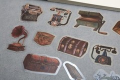40pcs vintage stuff PET stickers | Pendulum wall clock Vintage stuff furniture