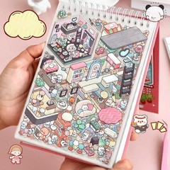 40 Sets DIY 3D Sticker Scene Collection Book, Miniature Cute Cartoon Animal Stic