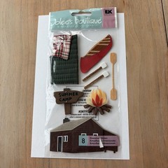Jolee’s Camping Summer Camp Cabin Sleeping Bag Fire Scrapbooking Stickers