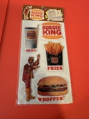 Vintage Burger King Puffy Stickers 1982 Restaurant Advertising Sealed Package !!