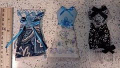 Lot of 3 Handmade Dresses For Junk Journals Scrapbooks Shadow Boxes Or Ornaments
