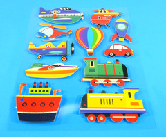 Vehicles Transportation Travel Pop Up Dimensional Sticker Sheet