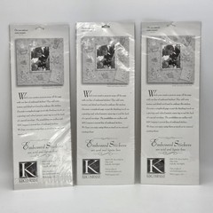 K&Company Embossed Stickers White Flowers(2) Pastel Flowers(1) Scrapbooking