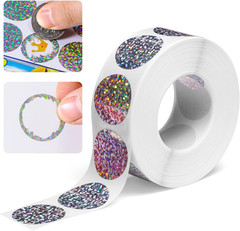 Holographic Scratch off Sticker 1Inch round Scratch off Label 1000Pcs/Roll