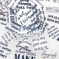 50Pcs Motivational Transparent Quote Stickers for Scrapbooking Aesthetic Black
