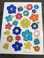 Vintage Hallmark Flower Butterfly Sticker Sheets Retro 90s Scrapbook Craft Color