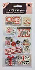 RARE Sticko Only Child Baby Kid Mom Dad Parents Family Scrapbooking Stickers