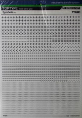 Mecanorma Dry Transfer Lettering A4, Graphic Products, TT S321 TOPTYPE Symbols
