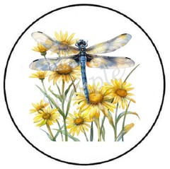 YELLOW DRAGONFLY ENVELOPE SEALS LABELS STICKERS PARTY FAVORS