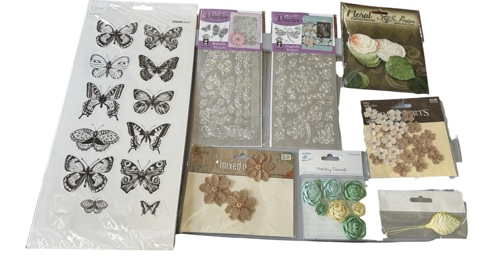 Scrapbooking Embellishment Lot Kaisercraft Dazzles Petaloo Flowers Mixed Crafts