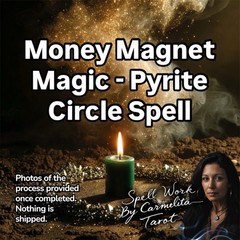 Money Magnet Magic – Pyrite Circle Spell – With Physical Sigil Sticker