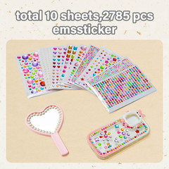 2785Pcs Gem Stickers, Self Adhesive Gems for Crafts, Acrylic Bling Heart Sticker