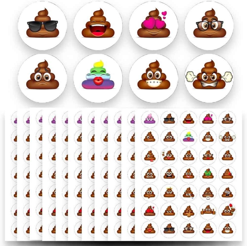Poop Stickers – 420 Cute Poop Stickers for Poop Party Decorations