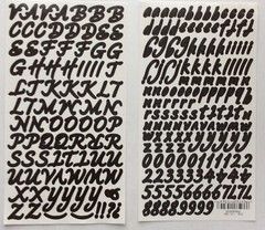 Two sheets Black Script Numbers Letters Alphabet Scrapbook Craft Stickers