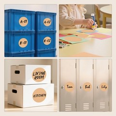 4 Inch Brown Circle Stickers Roll 300 PCS Vinyl Floor Dots Self-Adhesive Roun…